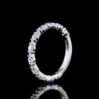 14K White Gold 3/4 Eternity Band with Prong Set Round Brilliant Cut Lab Diamonds - 0.89 Carat Total Diamond Weight - Covaloro Fine Jewelry