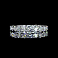 14K White Gold 3/4 Eternity Band with Prong Set Round Lab Diamonds - 1.38 Carat Total Weight - Covaloro Fine Jewelry