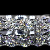 14K White Gold 3/4 Eternity Band with Prong Set Round Lab Diamonds - 1.38 Carat Total Weight - Covaloro Fine Jewelry