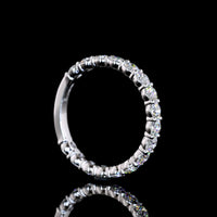 14K White Gold 3/4 Eternity Band with Prong Set Round Lab Diamonds - 1.38 Carat Total Weight - Covaloro Fine Jewelry