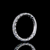 14K White Gold 3/4 Eternity Band with Prong Set Round Lab Diamonds - 1.38 Carat Total Weight - Covaloro Fine Jewelry