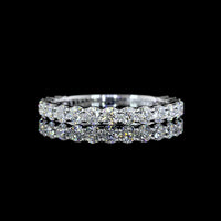 14K White Gold 3/4 Eternity Band with Prong Set Round Lab-Grown Diamonds - 1.04 Carat Total Weight (E-F Color, VS Clarity) - Covaloro Fine Jewelry