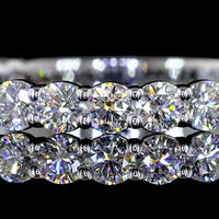 14K White Gold 3/4 Eternity Band with Prong Set Round Lab-Grown Diamonds - 1.04 Carat Total Weight (E-F Color, VS Clarity) - Covaloro Fine Jewelry