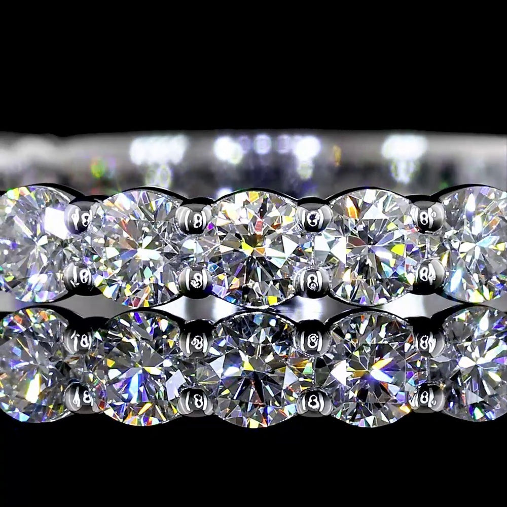 14K White Gold 3/4 Eternity Band with Prong Set Round Lab-Grown Diamonds - 1.04 Carat Total Weight (E-F Color, VS Clarity) - Covaloro Fine Jewelry