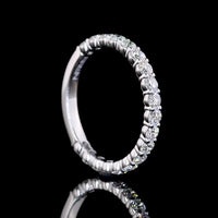 14K White Gold 3/4 Eternity Band with Prong Set Round Lab-Grown Diamonds - 1.04 Carat Total Weight (E-F Color, VS Clarity) - Covaloro Fine Jewelry
