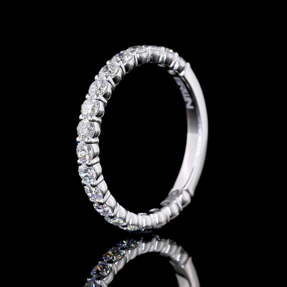 14K White Gold 3/4 Eternity Band with Prong Set Round Lab-Grown Diamonds - 1.04 Carat Total Weight (E-F Color, VS Clarity) - Covaloro Fine Jewelry