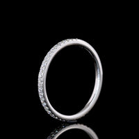 14K White Gold 3/4 Eternity Band with Round Brilliant Cut Lab Diamonds - 0.25 Carat Total Weight (E-F Color, VS2 Clarity) - Covaloro Fine Jewelry