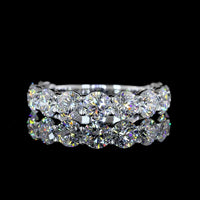 14K White Gold 3/4 Eternity Band with Round Brilliant Cut Lab Diamonds - 3.26 Carat Total Diamond Weight - Covaloro Fine Jewelry