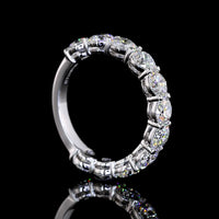 14K White Gold 3/4 Eternity Band with Round Brilliant Cut Lab Diamonds - 3.26 Carat Total Diamond Weight - Covaloro Fine Jewelry