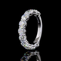 14K White Gold 3/4 Eternity Band with Round Brilliant Cut Lab Diamonds - 3.26 Carat Total Diamond Weight - Covaloro Fine Jewelry