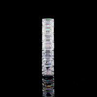 14K White Gold 3/4 Eternity Band with Shared Prong Set Emerald Cut Lab Diamonds - 3.50 Carats Total Diamond Weight - Covaloro Fine Jewelry