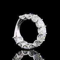 14K White Gold 3/4 Eternity Band with U-Prong Set Emerald Cut Lab Diamonds - 9.41 Total Carat Weight, E-F Color VS1 Clarity - Covaloro Fine Jewelry