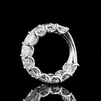 14K White Gold 3/4 Eternity Band with U-Prong Set Emerald Cut Lab Diamonds - 9.41 Total Carat Weight, E-F Color VS1 Clarity - Covaloro Fine Jewelry