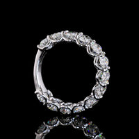 14K White Gold 3/4 Eternity Band with U-Prong Set North-South Oval Lab Diamonds - 4.66 Carat Total Weight - Covaloro Fine Jewelry