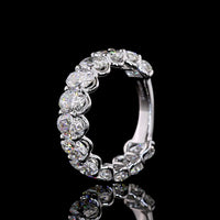 14K White Gold 3/4 Eternity Band with U-Prong Set North-South Oval Lab Diamonds - 4.66 Carat Total Weight - Covaloro Fine Jewelry