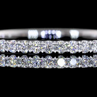 14K White Gold 3/4 Eternity Band with U-Prong Set Round Lab Diamonds - 0.25 Carats Total Carat Weight - Covaloro Fine Jewelry