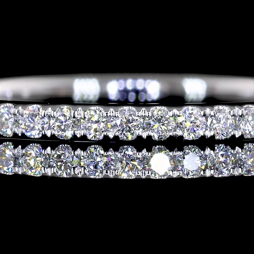 14K White Gold 3/4 Eternity Band with U-Prong Set Round Lab Diamonds - 0.25 Carats Total Carat Weight - Covaloro Fine Jewelry