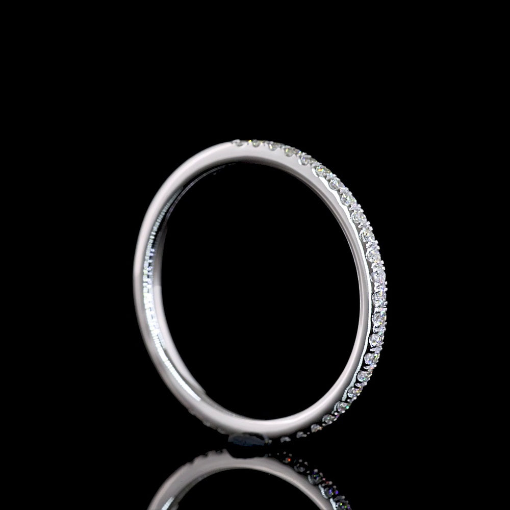 14K White Gold 3/4 Eternity Band with U-Prong Set Round Lab Diamonds - 0.25 Carats Total Carat Weight - Covaloro Fine Jewelry