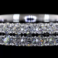 14K White Gold 3/4 Eternity Band with U-Prong Set Round Lab Diamonds - 0.51 Carats Total Diamond Weight - Covaloro Fine Jewelry