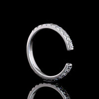 14K White Gold 3/4 Eternity Band with U-Prong Set Round Lab Diamonds - 0.51 Carats Total Diamond Weight - Covaloro Fine Jewelry
