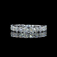 14K White Gold 3/4 Eternity Band with U-Prong Set Round Lab Diamonds - 1.36 Carats Total Diamond Weight - Covaloro Fine Jewelry