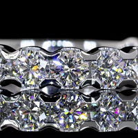 14K White Gold 3/4 Eternity Band with U-Prong Set Round Lab Diamonds - 1.36 Carats Total Diamond Weight - Covaloro Fine Jewelry