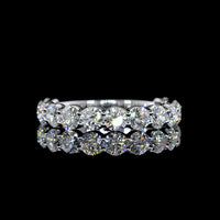 14K White Gold 3/4 Eternity Band with U-Prong Set Round Lab Diamonds - 1.91 Carats Total Diamond Weight - Covaloro Fine Jewelry