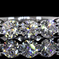 14K White Gold 3/4 Eternity Band with U-Prong Set Round Lab Diamonds - 1.91 Carats Total Diamond Weight - Covaloro Fine Jewelry