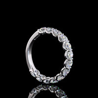 14K White Gold 3/4 Eternity Band with U-Prong Set Round Lab Diamonds - 1.91 Carats Total Diamond Weight - Covaloro Fine Jewelry