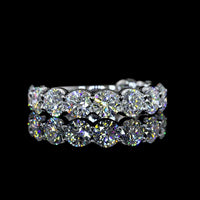 14K White Gold 3/4 Eternity Band with U-Prong Set Round Lab Diamonds - 3.32 Carat Total Weight, E-F Color, VS1 Clarity - Covaloro Fine Jewelry