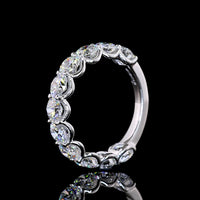 14K White Gold 3/4 Eternity Band with U-Prong Set Round Lab Diamonds - 3.32 Carat Total Weight, E-F Color, VS1 Clarity - Covaloro Fine Jewelry