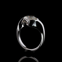 14K White Gold 3.57 Carat Radiant Cut Lab Diamond Solitaire Ring with Inclined Half-Bezel Setting - E-F Color VS1 Clarity - Covaloro Fine Jewelry