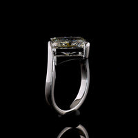 14K White Gold 3.57 Carat Radiant Cut Lab Diamond Solitaire Ring with Inclined Half-Bezel Setting - E-F Color VS1 Clarity - Covaloro Fine Jewelry
