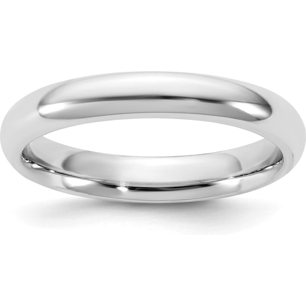 14K White Gold 3.5mm Comfort Fit Domed Wedding Band - Polished Finish, Unisex by 0