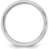 14K White Gold 3.5mm Comfort Fit Domed Wedding Band - Polished Finish by 0