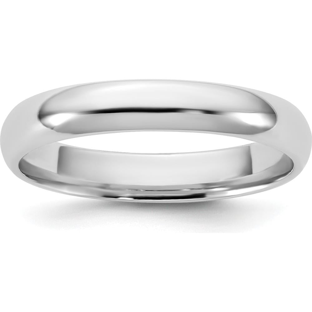 14K White Gold 3.5mm Comfort Fit Domed Wedding Band - Polished Finish by 0