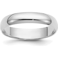 14K White Gold 3.5mm Domed Wedding Band - Polished Finish by Luciano & Cie