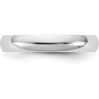 14K White Gold 3.5mm Domed Wedding Band - Polished Finish by Luciano & Cie