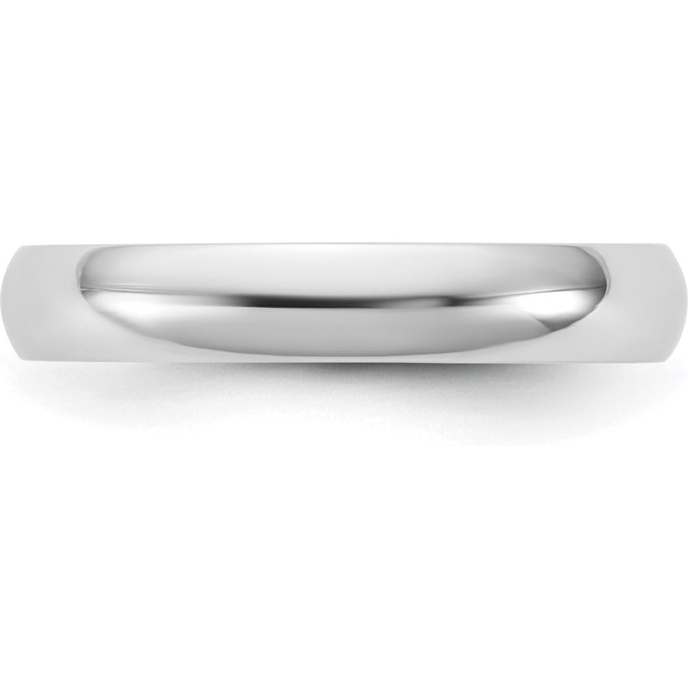 14K White Gold 3.5mm Domed Wedding Band - Polished Finish by Luciano & Cie