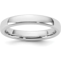 14K White Gold 3.5mm European Comfort Fit Wedding Band with Polished Finish by 0