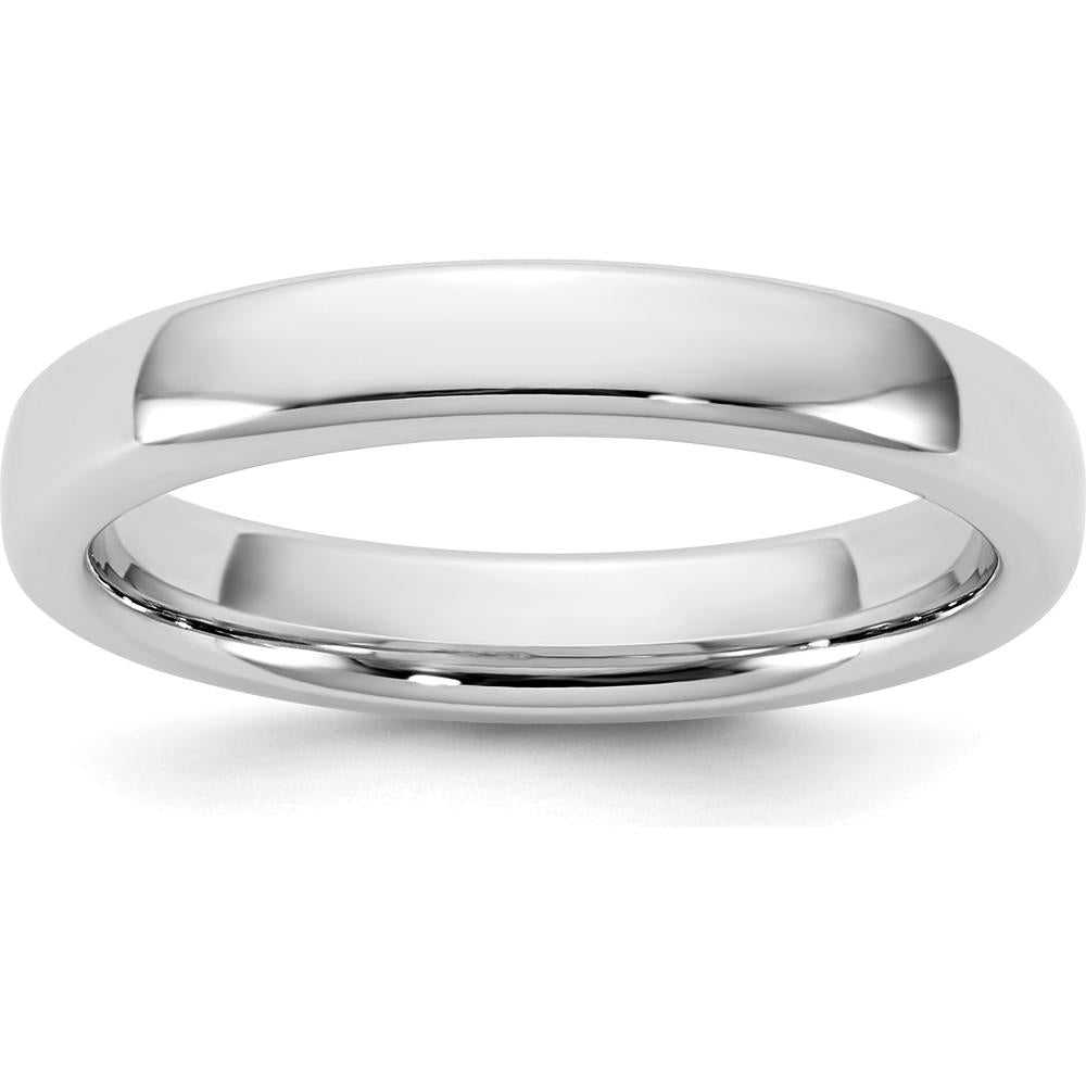 14K White Gold 3.5mm European Comfort Fit Wedding Band with Polished Finish by 0