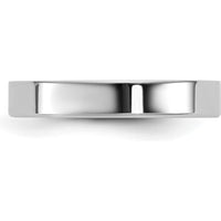 14K White Gold 3.5mm Flat Wedding Band - Polished Finish with Rhodium Plating by Luciano & Cie