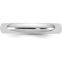 14K White Gold 3.5mm Half Round Wedding Band Ring - Polished Finish by Luciano & Cie