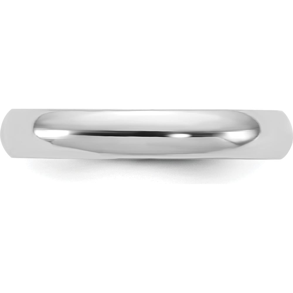 14K White Gold 3.5mm Half Round Wedding Band Ring - Polished Finish by Luciano & Cie