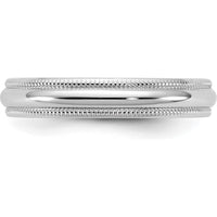 14K White Gold 3.5mm Milgrain Half Round Wedding Band - Polished Finish, Size 9 by Luciano & Cie