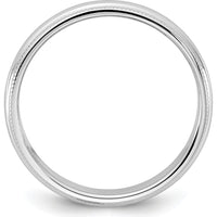 14K White Gold 3.5mm Milgrain Half-Round Wedding Band by Luciano & Cie
