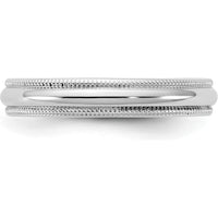 14K White Gold 3.5mm Milgrain Half-Round Wedding Band by Luciano & Cie