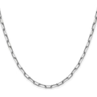 14K White Gold 3.5mm Solid Beveled Paperclip Chain Necklace - 18 Inches by Oro Pregiato