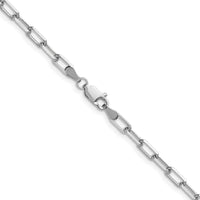 14K White Gold 3.5mm Solid Beveled Paperclip Chain Necklace - 18 Inches by Oro Pregiato