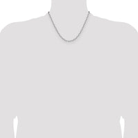 14K White Gold 3.5mm Solid Beveled Paperclip Chain Necklace - 18 Inches by Oro Pregiato